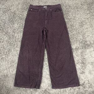 BDG Corduroy Pants Womens 31 High Rise Wide Leg Brown Urban Outfitters